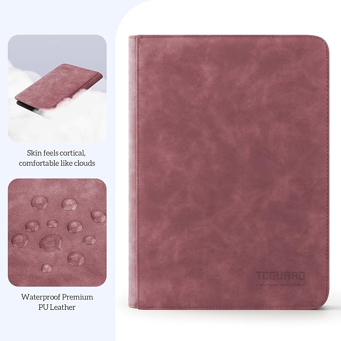 Trading Card Binder, 9 Side Loading Pocket Card Album Hold Up to 540, Zipper Binder for Collection, TCG Holder for Sports, Yugioh, MTG etc. (Wine 9)