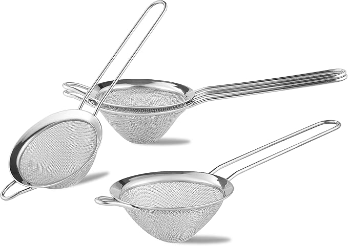 4PCS Fine Mesh Strainer, Mituer Stainless Steel Small Tea Cocktail Drink Strainers for Kitchen and Bar