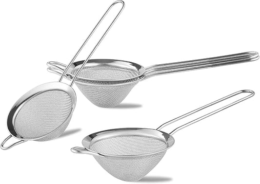 4PCS Fine Mesh Strainer, Mituer Stainless Steel Small Tea Cocktail Drink Strainers for Kitchen and Bar