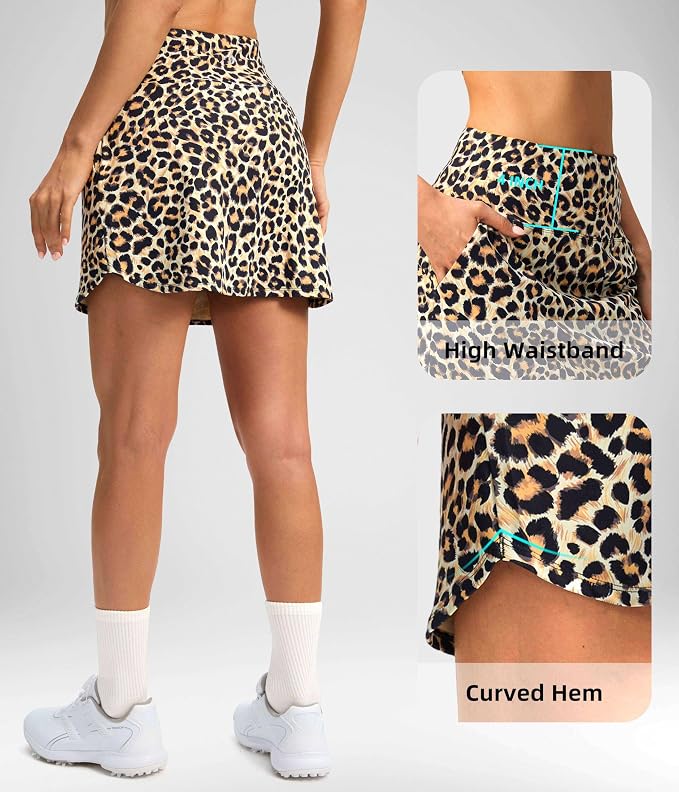 16'' Skorts for Women with 4 Pockets Athletic Tennis Golf Skirt | Built-in Shorts, High Waisted, Stretchy, A Line, Casual, Pickleball, Skort