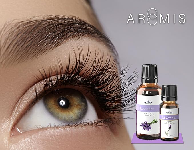 ArOmis Organic Lavender Essential Oil - Therapeutic Grade - 10ml (.34 Fl Oz) 100% Pure, Premium, Undiluted, Oils Perfect for Aromatherapy Diffuser