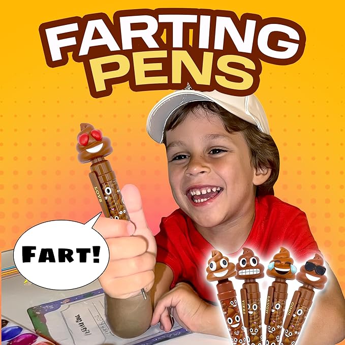 Farting Poop Pen with Multiple Funny Sounds - Perfect Halloween Games & Novelty Gift for Teens, Kids & Boys - Pen & Prank Toy for Halloween Parties, Games & Family Fun All Day (Heart Eyes)