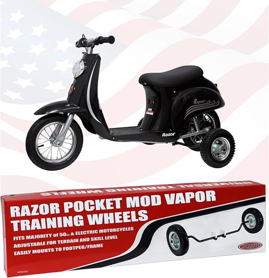 Hardline products USA Wheels for Tots Training Wheels for Razor Pocket Mod Vapor Scooter