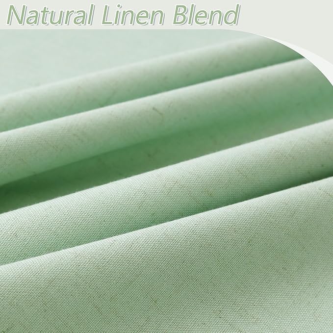 Guken 100% Blackout Curtains 102 Inch Length 2 Panels Set for Living Room Bedroom Back Tab Thermal Insulated Black Out Linen Drapes Room Darkening Window Curtains Aqua Green 52x102