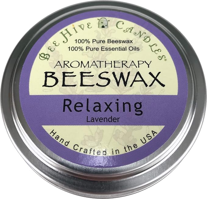 Bee Hive Candles Aromatherapy Beeswax Travel Tin (Relaxing, 6oz)