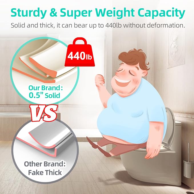 Elongated Toilet Seat with Built-in Potty Training Seat for Toddlers& Adults, Slow Close, Never Loosen, Heavy Duty, Ergonomic, Space Saving Toddler Toilet Seat, (Elongated 18.5", Oval, Bone/Almond)