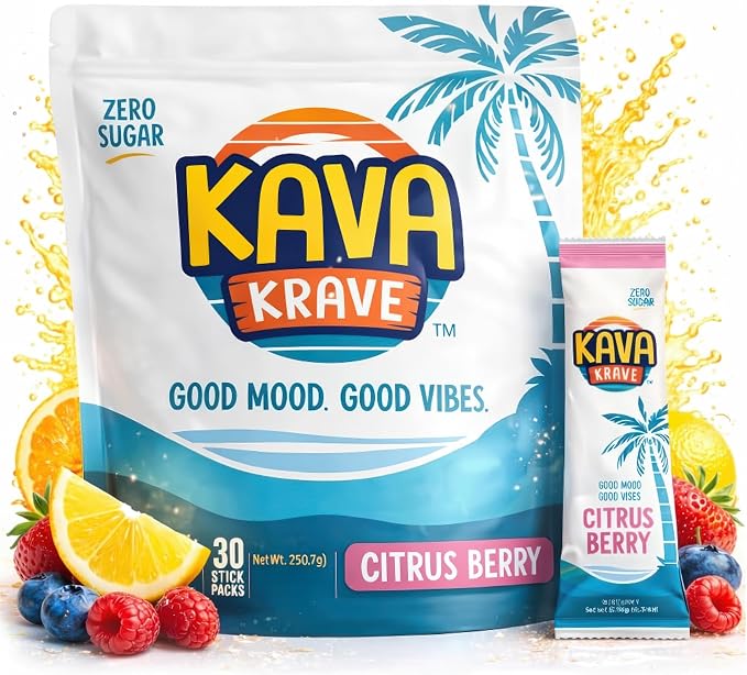 Kava Drink Mix – 30 Pack Kava Kava Extract Powder Packets – Alcohol Replacement Drink with a Buzz – Natural Energy Booster, Mood Support & Stress Relief – Non-Alcoholic Social Beverage