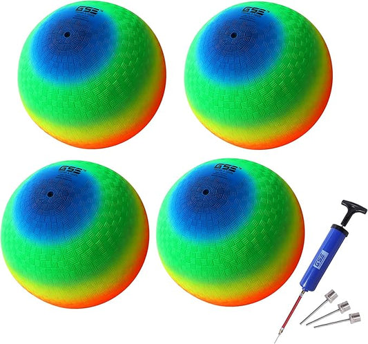 GSE Games & Sports Expert 5"/7"/8.5"/10" Inflatable Playground Ball, Kickball, Bouncy Dodge Ball, Handball for Kid/Adult, Perfect for Recess Ball Games, Gym, Yoga Exercises, Schools Sports Activities