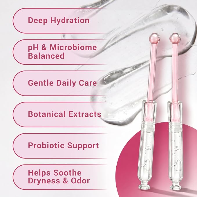 Intimate Care Gel, Vaginal Probiotics Applicator, pH Balance, Yeast Infection and BV Care, Dryness & Odor Relief, 1Box x 7 Pre-Filled Applicators