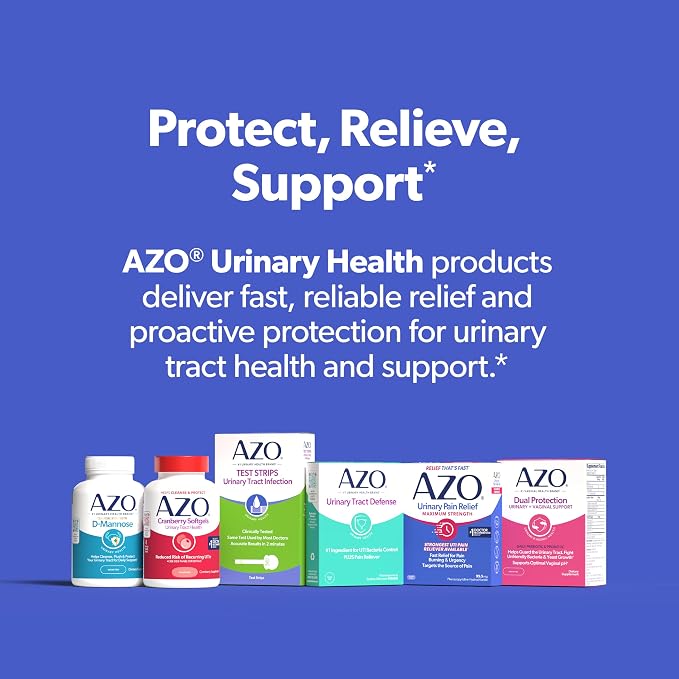 Azo, Urinary Pain Relief Maximum Strength, Fast relief of Uti Pain, Burning and Urgency, Targets Source of Pain, #1 Most Trusted Brand, 24 Count