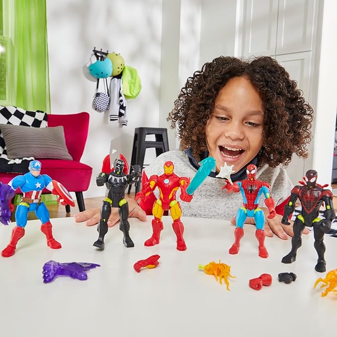 Spider-Man MixMashers Marvel Iron Spider Custom Spider-Man Mix-and-Match Deluxe Action Figure & Accessories, 5-Inch-Scale (12 cm) Super Hero Toys, Ages 4+