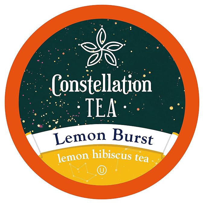 Constellation Tea Lemon Hibiscus Tea Pods Compatible with K Cup Brewers Including 2.0, (Lemon Burst) 40 Count