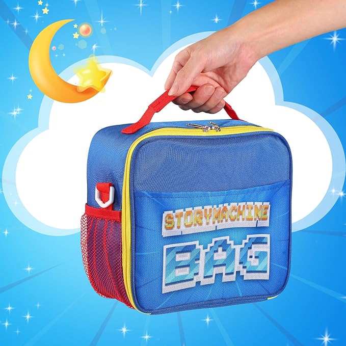Handle Bag Carrying Case Compatible for Little Tikes Story Dream Machine Books Starter Set Storage Bag Accessories for Little Tikes Storybook Audio Play Collection Bag with Strap (Blue)