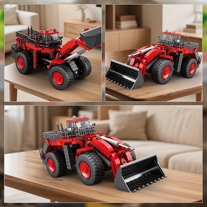 Bulldozer Building Blocks Set 22010, Engineering Vehicle Model Kit for Adults, Remote Control Excavator Toy with 4-Wheel Drive, Gifts for Kids Ages 14+, 1876 Pieces