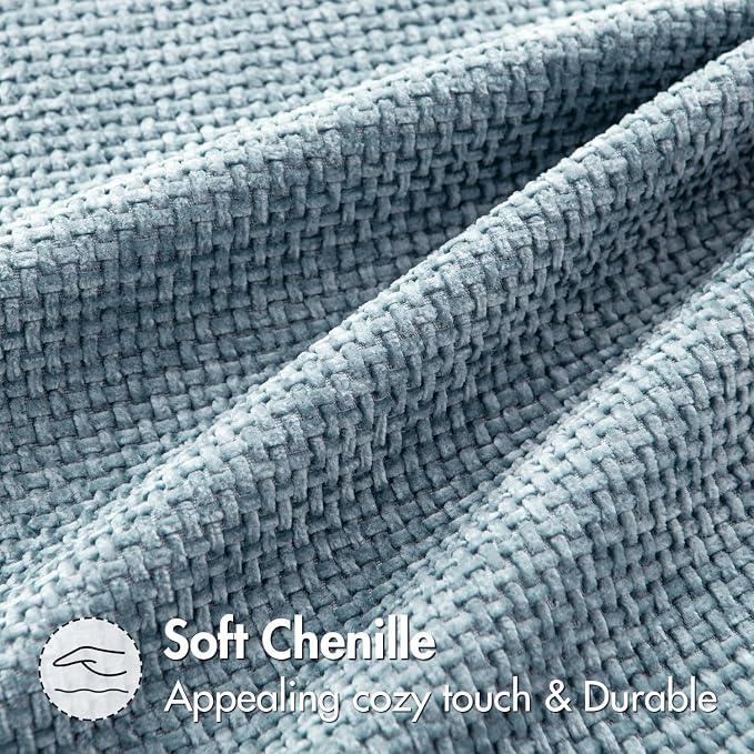 MIULEE Decorative Couch Throw Pillow Covers 18x18 Inch Light Blue 2 Pack | Coastal Modern Boho Accent, Soft Chenille Pillow Covers, Farmhouse Cushion Cases for Home Decor Bed Sofa Living Room