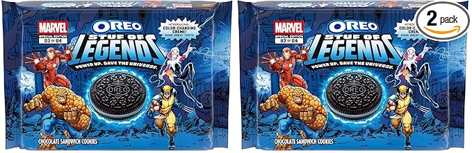 MARVEL OREO Stuf of Legends Chocolate Sandwich Cookies, Special Edition, 10.68 oz (Pack of 2)