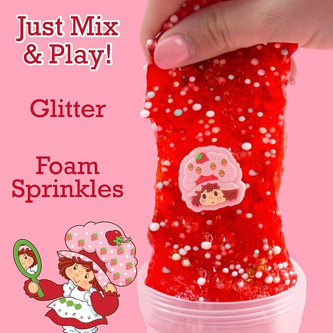 Strawberry Shortcake SLIMYGLOOP Mix'ems, Glitter Slime for Kids, Strawberry Shortcake Toy Accessories, Cute Things for Girls, Party Favors for Kids 8-12