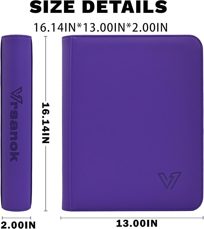 Top Loader Binder 9 Pocket,Holds 324 Top Loaders,Toploaders Binder 9 Pocket for 3" x 4"Rigid Cards,Double Sided Card Binder Abulm in 3"x4"Toploaders for Trading Cards