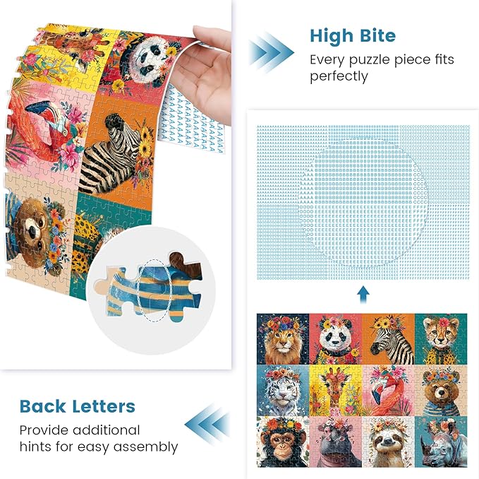 500 Piece Puzzles for Adults,Beautiful Wild Animals Jigsaw Puzzle for Adults Seniors,Recycled Cardboard Dogs Puzzle 500 Piece,Family Activity Great Gift for Family Friends 20.5 * 15 inch