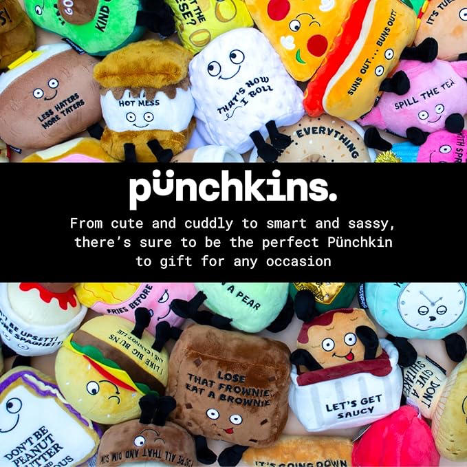Punchkins Grilled Cheese Plushie - It Ain't Easy Being Cheesy Cute Grilled Cheese Plush, The Silly Gift, Food Plush Toy for Gifting