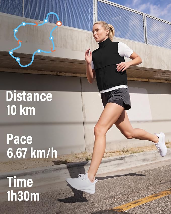 Women's Lightweight Running Vest Stand Collar Zip Up Summer Waistcoat Sleeveless Jacket for Golf Hiking Travel