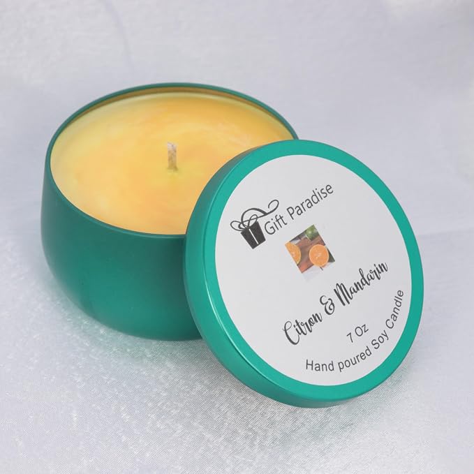Citron Menderin Scented Candle | Soy Wax Candle | 7oz Candle | Hand Poured Candle | Thanksgiving | Christmas Gift
