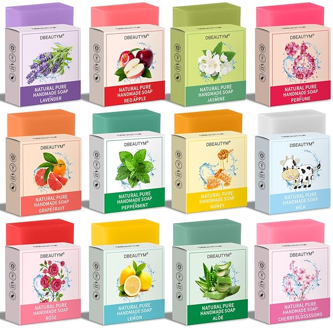 12 Pack Bar Soap Gifts,Mother Day Gift Bulk,Stocking Stuffers for Teen Girls,Bridesmaid Gifts,Teacher Appreciation Gifts Nurse Gifts, Natural Plant Fragrance Bath Soaps Travel Size Hands Wash Bar