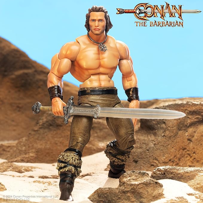 Super7 Conan The Barbarian Deluxe Iconic Pose - 7" Conan Action Figure with Accessory Classic Movie Collectibles and Retro Toys