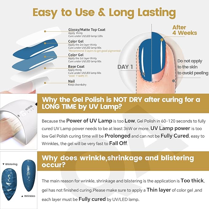 YTD Likomey Haze Blue Gel Nail Polish,15ml Salon Home DIY Manicure and Pedicure Fall Winter Soak Off UV Color Varnish,CS418