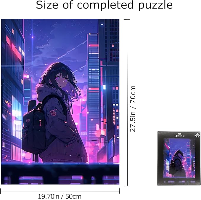 Legion Lo-Fi Anime Puzzle with Poster | 1000 Piece Jigsaw Puzzle for Teens and Adults | 70cm x 50cm | Looking Back