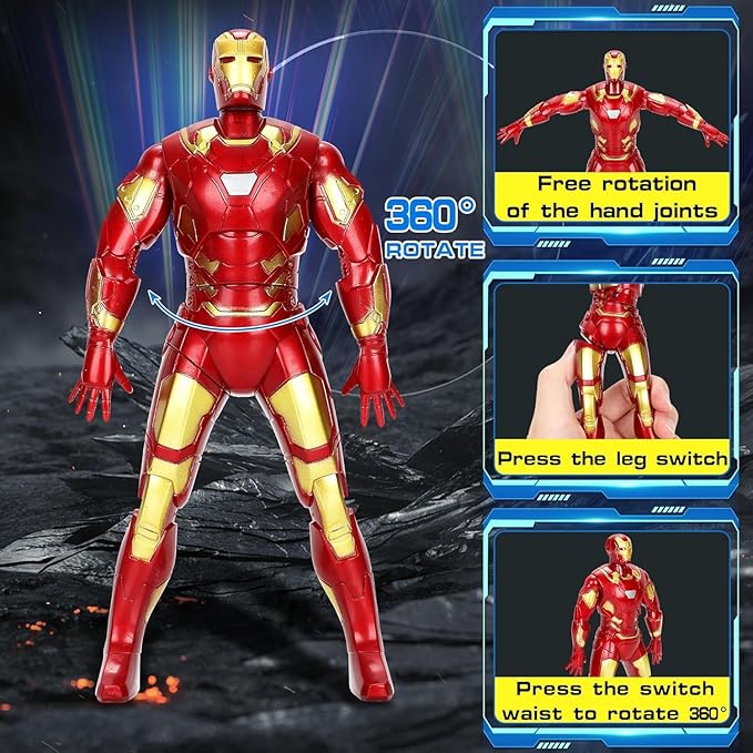 Movie Themed Action Figures, 360-Degree Rotating Press Legs Will Turn to Fight, Anime Hero Action Figures Hand Model Intelligence for Collections Display