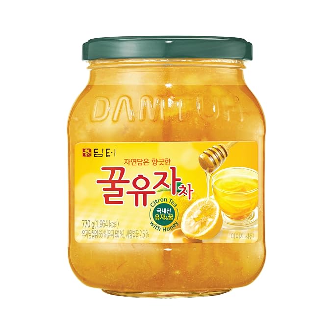 Damtuh Honey Citron Tea, Korean Yuja/Yuzu Fruit Preserve, 1.7 lb Jar – Sweet Citrus Drink Mix for Hot or Iced Beverages