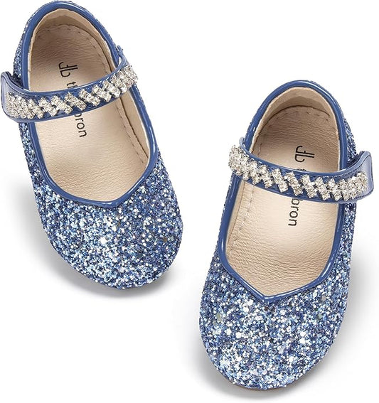 THEE BRON Mary Jane Ballet Flats - Girls' Dress Shoes with Hook & Loop Closure