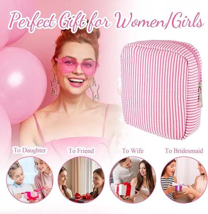 Pad Pouch, Period Bag Pouch, Cute Sanitary Pad Pouches Tampon Holder for Women Girls Pads Tampon Menstrual Cups Panty Liners, Pink