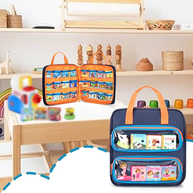 GRAOSO Carrying Case Compatible with Little Tikes Story Dream Machine Books, Hold Up to 8 Characters and 24 Books, Toy Storage Bag for Storybook, Character Collection