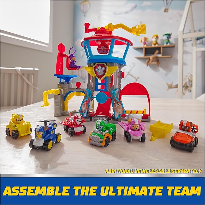 Paw Patrol: Air Rescue, Pup Squad Adventure Bay Airport Playset, with Chase Toy Car Vehicle Launcher, Kids Toys for Boys and Girls 3+