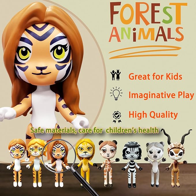 PLENTY MORE Forest Animal Theme Series Action Figure - 3.5 inches / 8cm Collectible Action Figure, Creative Animal Toy, Educational & Fun Play for Ages 3+, Safe & Non-Toxic (Tigeress The Homeless)