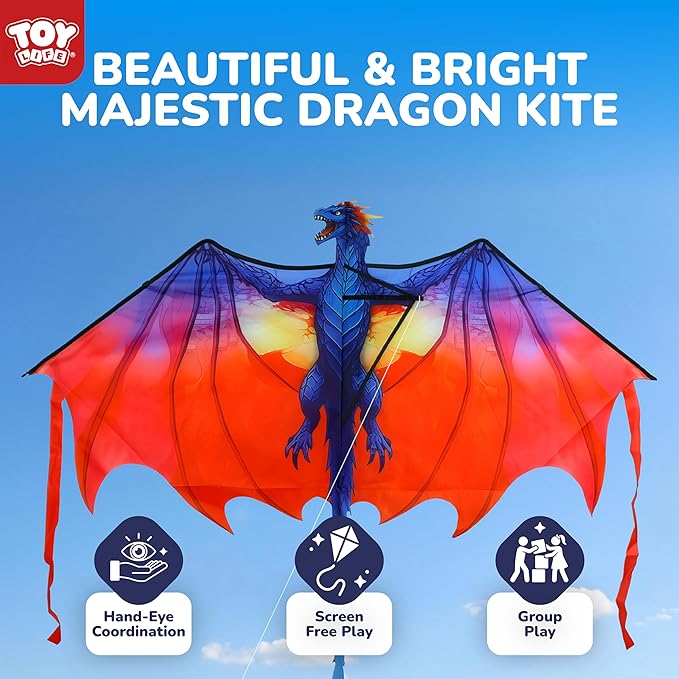 TOY Life 55.9'' Kites Easy to Fly for Kids Adults with 328.1 FT String, Beach Kite Outdoor Game Outside Toys Activity, Beach Toys for Kids, Gift for Boys Ages 4-8