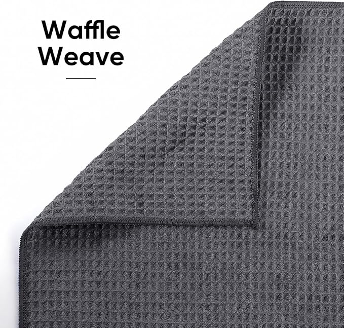 HOMEXCEL Hot Yoga Towels 2 Pack, (26.5" x 72") Non-Slip & Ultra-Absorbent Microfiber Yoga Mat Towels for Hot Yoga, Pilates, Exercise, Fitness, Bikram and Workout, Grey