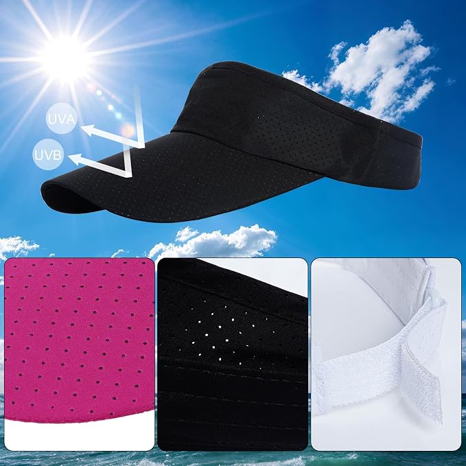 choyaxo 3pcs Sun Visor Hats UV Protection Beach Hats Golf Caps for Men Women Summer Beach Pool Sports Golf