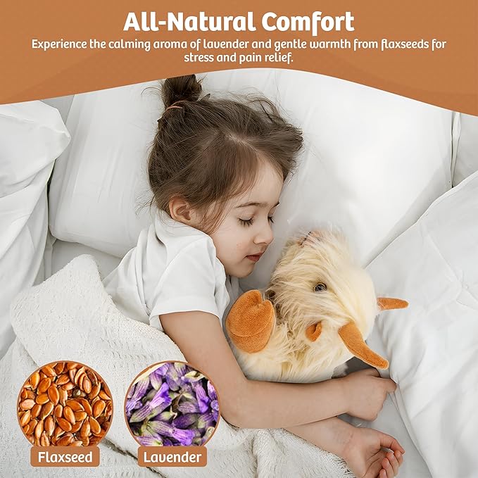 MARYSUN Microwavable Highland Cow Stuffed Animal Toy - Weighted Heating Pad Stuffed Animal Gift for Girls and Kids 1.65LB