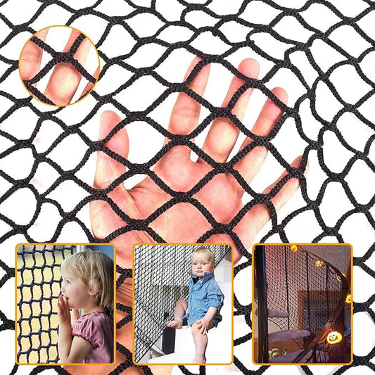 Balcony Netting for Pets，Apartment，Stair，Trampoline，Playground，Child Safety Rope Net，Driveway Net for Kids Safety，Baseball Softball Net Sports Netting (6.6ft×9.9ft, Black)
