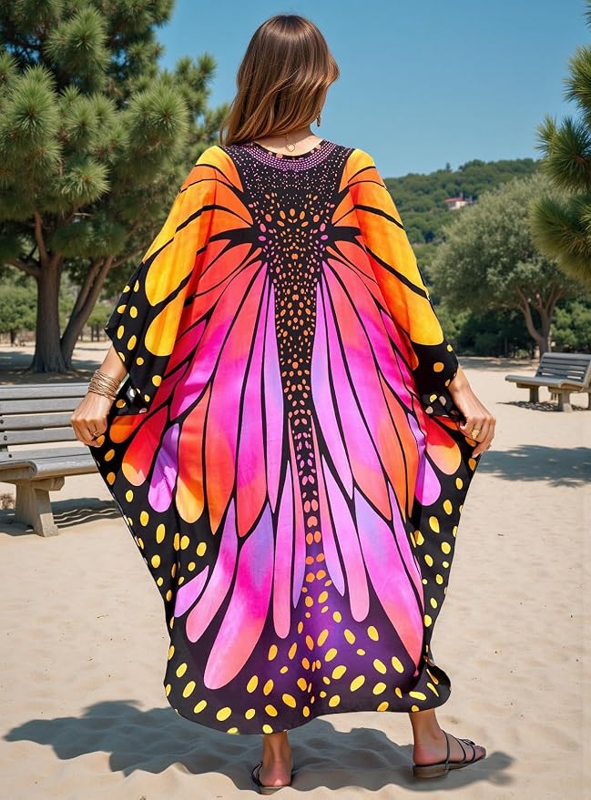 Mumu Dresses for Women Plus Size, Bohemian Kaftan Beach Cover Up Long Maxi Nightgown Soft Loungewear