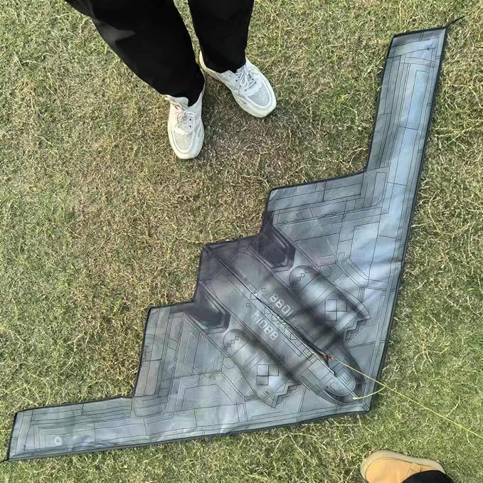 Big Kite, B2 Bomber Model Kites,1:26Perfect Remake, A Kite of Choice for Adults and Military hobbyists、Equipped with 300 metres /984 Foot String Plate and a Pair of Cut-Resistant Gloves