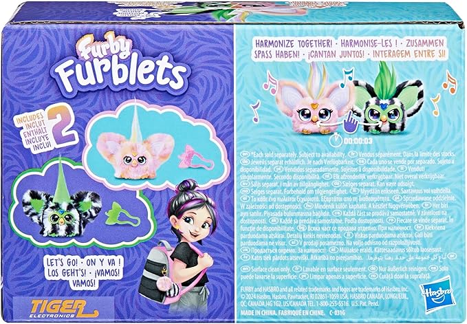 Furby Furblets Fierce & Fabulous 2 Pack, Greenie-Meanie & May-May with 45 Sounds Each, Electronic Plush Toys for Girls & Boys, Back to School Gifts, Ages 6+ (Amazon Exclusive)