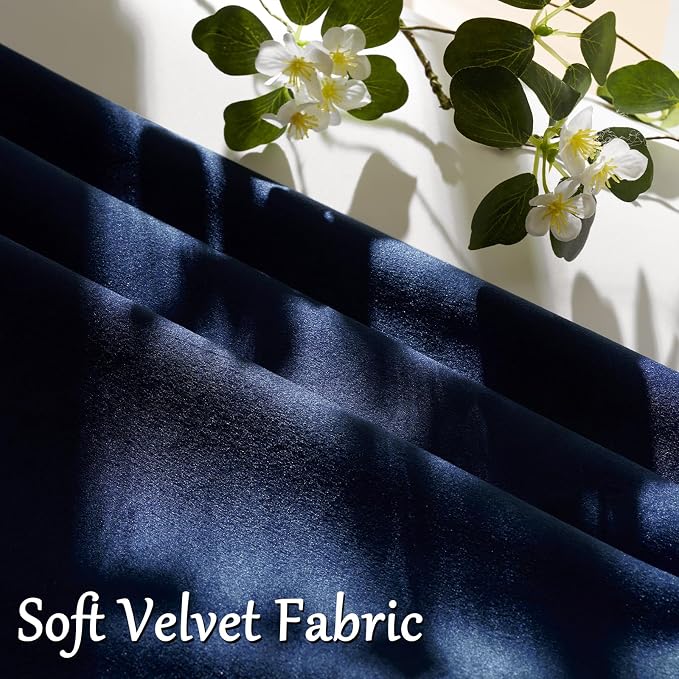 GIGIZAZA Navy Velvet Pillow Covers 22x22 Decorative Pillows Pack of 2 | Blue Throw Pillows for Couch Sofa,280gsm Soft Textured Fabric,Modern Square Pillowcases,Luxury Cushion Covers