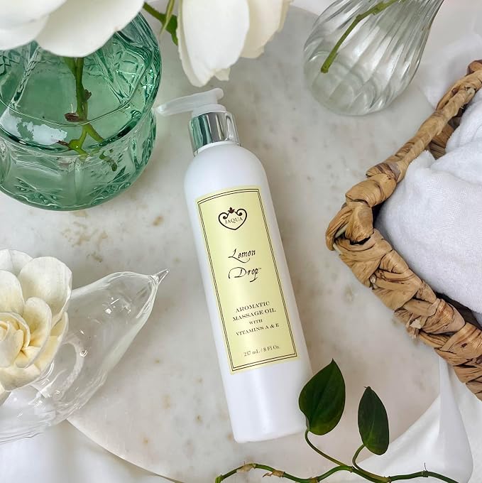 Jaqua Spa Aromatic Massage Oil with Jojoba, Sesame, and Sunflower Oil - Lemon Drop