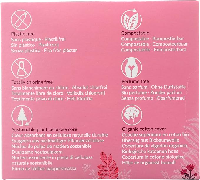 Natracare Ultra Extra Pads with Wings, Regular, Individually Wrapped, Made with Certified Organic Cotton, Ecologically Certified Cellulose Pulp and Plant Starch (1 Pack, 12 Pads Total)