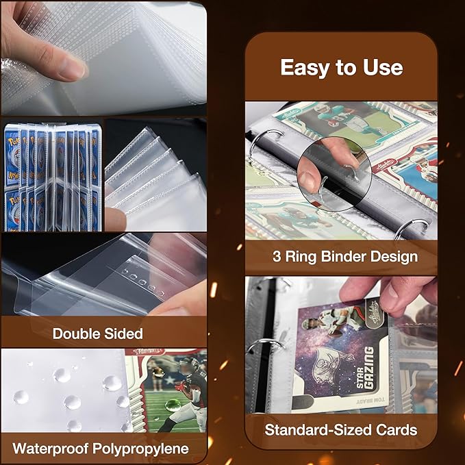 RONMONG Football Card Binder,2025-2026 Sports Trading Card with Sleeves Holder Album,440 Pockets Rugby Card Holder Sheets Display Storage Protectors for Collectors Boys and Girls Gift