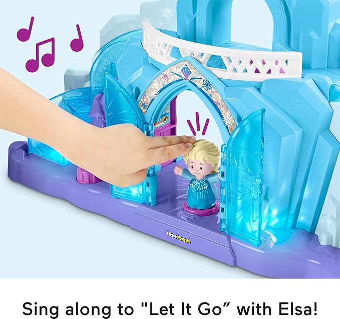 Fisher-Price Little People Toddler Toy Disney Frozen Elsa’s Ice Palace Musical Playset with Figures for Pretend Play Kids Ages 18+ Months (Amazon Exclusive)